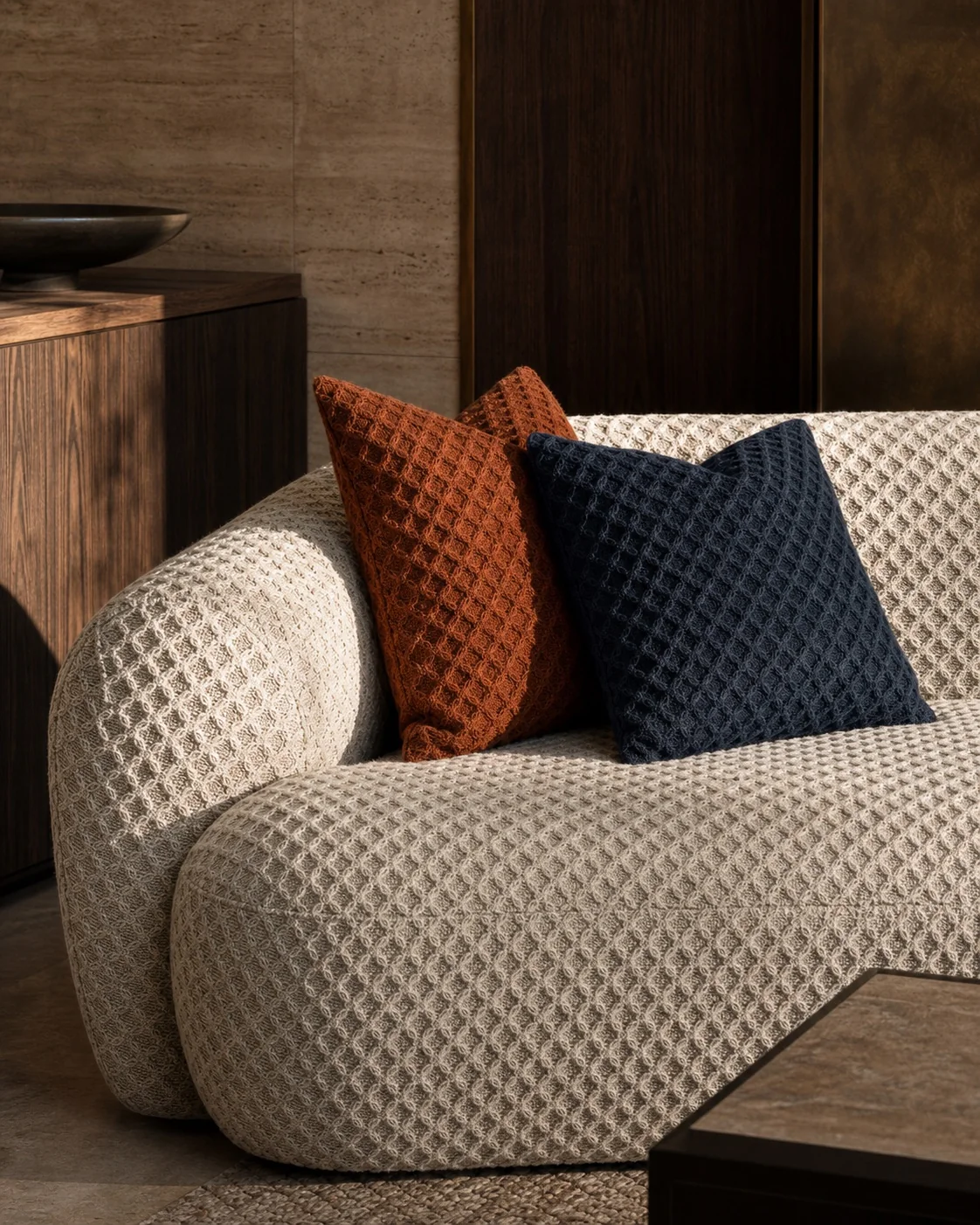 Butik otel lounge alanında Piyade Pulu döşeme uygulaması