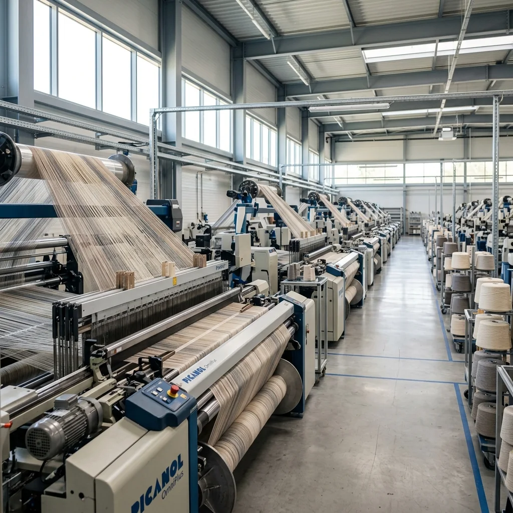 Faboulus Fabric Turkey üretim tesisinde dokuma tezgahları ve kumaş üretimi